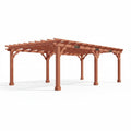 12X24 FT Premium Cedar Wood Pergola with Trellis Roof & Stakes | Outdoor Pergola Kit with Weather-Resistant Support, Backyard Gazebo for Patio, Garden & Events, Reddish-Brown