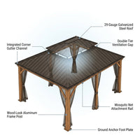 18-Ft X 12-Ft Apollo Brown Gazebo with Hardtop Roof (Screen Included) — How It Works