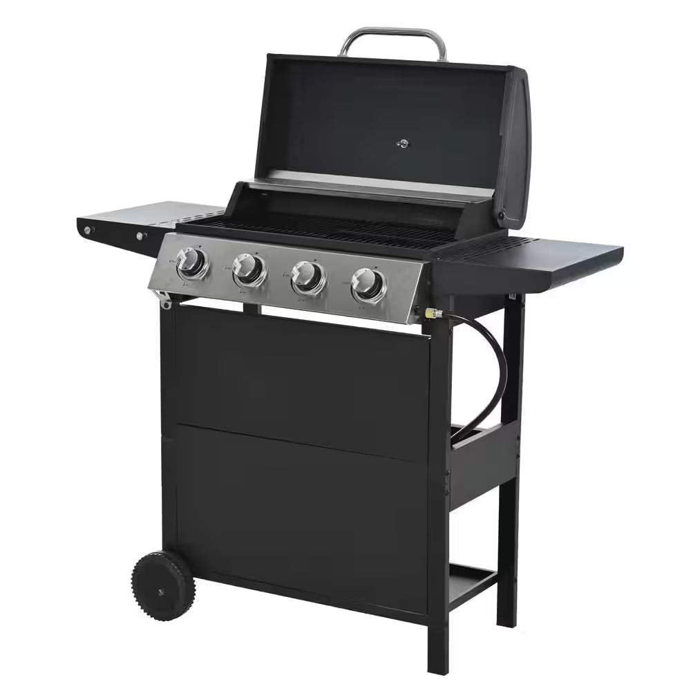 4-Burner Portable Tabletop Propane Gas Grill in Black