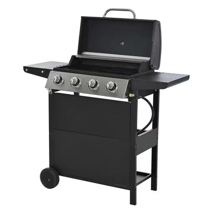 4-Burner Portable Tabletop Propane Gas Grill in Black
