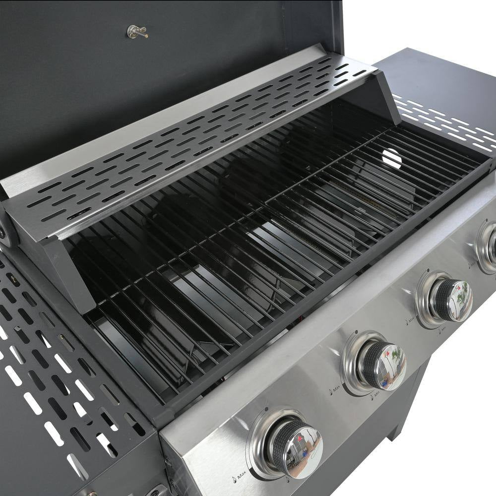 4-Burner Portable Tabletop Propane Gas Grill in Black