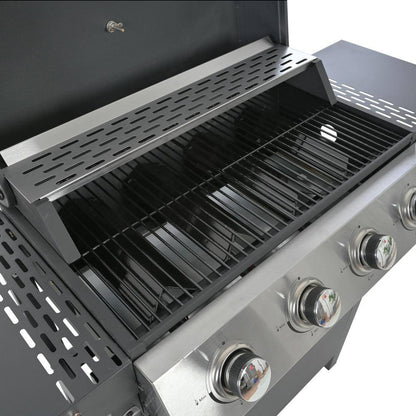 4-Burner Portable Tabletop Propane Gas Grill in Black