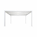 Louvered Pergola Modern White Pergola with Adjustable Roof for Deck Backyard Garden