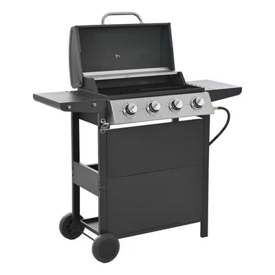 4-Burner Portable Tabletop Propane Gas Grill in Black