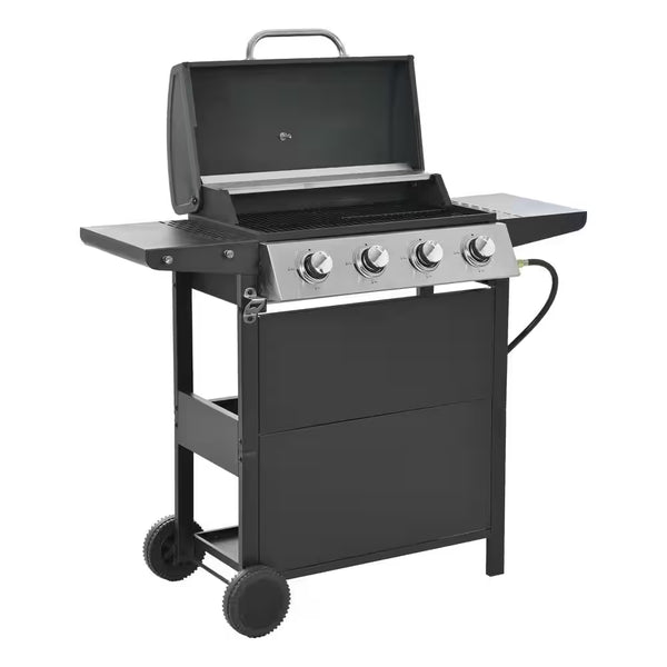 4-Burner Portable Tabletop Propane Gas Grill in Black